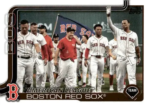 Baseball trading card featuring the Boston Red Sox team from 2025 Topps series
