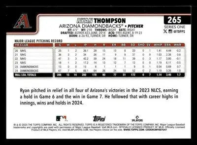 2025 Topps #265 Ryan Thompson - Baseball Card Single
