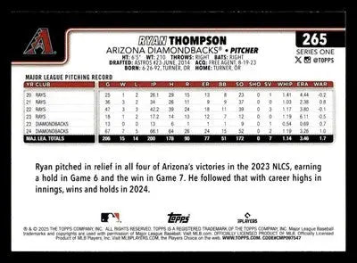 2025 Topps #265 Ryan Thompson - Baseball Card Single