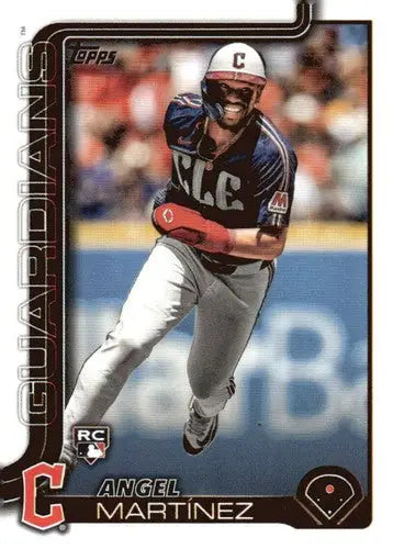Original gloss baseball trading card featuring Angel Martinez Rookie Guardians emblem