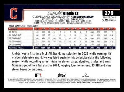 2025 Topps #270 Andrés Giménez - Baseball Card Single