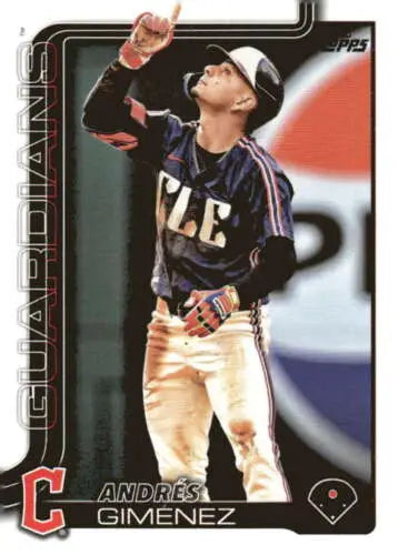 Andres Gimenez baseball card with original gloss, 2025 Topps NM-MT Guardians