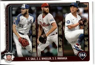 2025 Topps #272 National League Leaders ERA (Sale / Wheeler / Imanaga) - Baseball Card Single