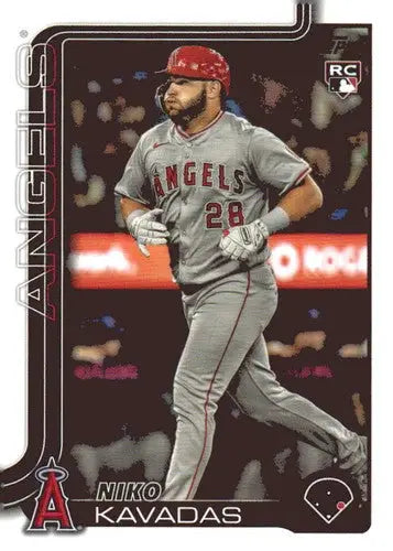 Baseball trading card of Niko Kavadas rookie Angels in original gloss 2025 Topps #278