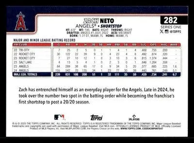 2025 Topps #282 Zach Neto - Baseball Card Single