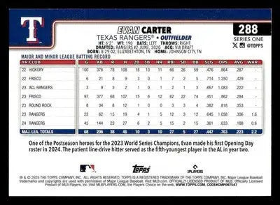 2025 Topps #288 Evan Carter - Baseball Card Single