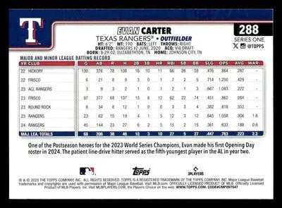 2025 Topps #288 Evan Carter - Baseball Card Single