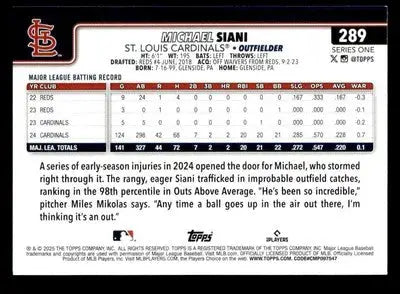2025 Topps #289 Michael Siani - Baseball Card Single