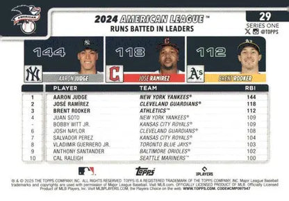 2025 Topps #29 Aaron Judge/Brent Rooker/Jose Ramirez NM-MT ID:76910 - Trading Cards