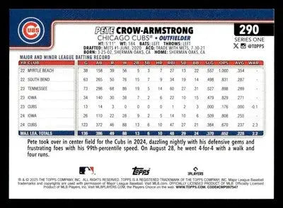 2025 Topps #290 Pete Crow-Armstrong - Baseball Card Single