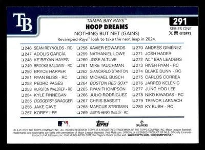 2025 Topps #291 Hoop Dreams: Nothing But Net (Gains) - Baseball Card Single