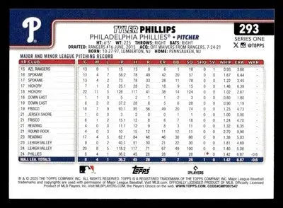 2025 Topps #293 Tyler Phillips - Baseball Card Single