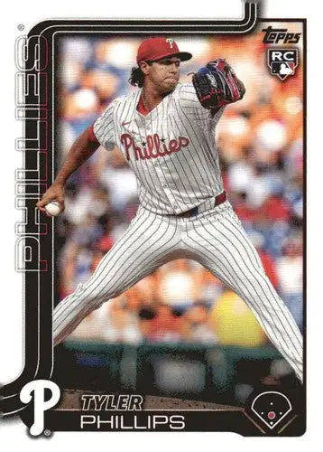 Baseball trading card featuring Tyler Phillips rookie Phillies with original gloss
