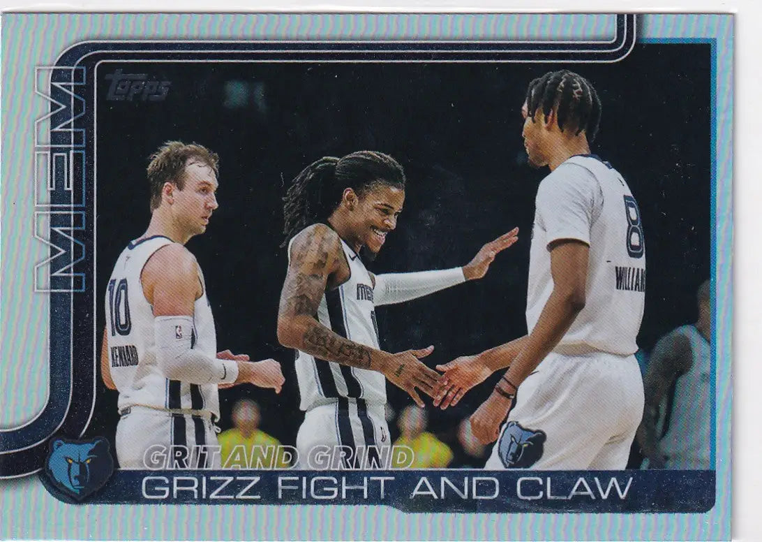 2025 TOPPS #298 GRIT AND GRIND REFRACTOR- MEMPHIS GRIZZLIES - Basketball Card Single