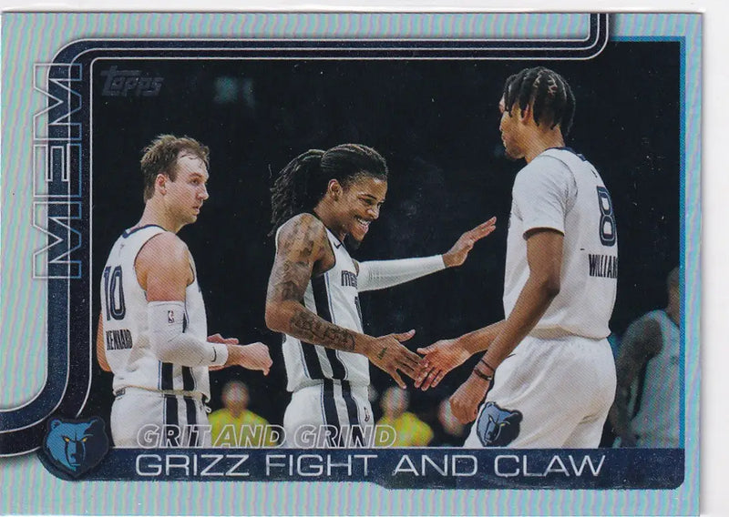 2025 TOPPS #298 GRIT AND GRIND REFRACTOR- MEMPHIS GRIZZLIES - Basketball Card Single