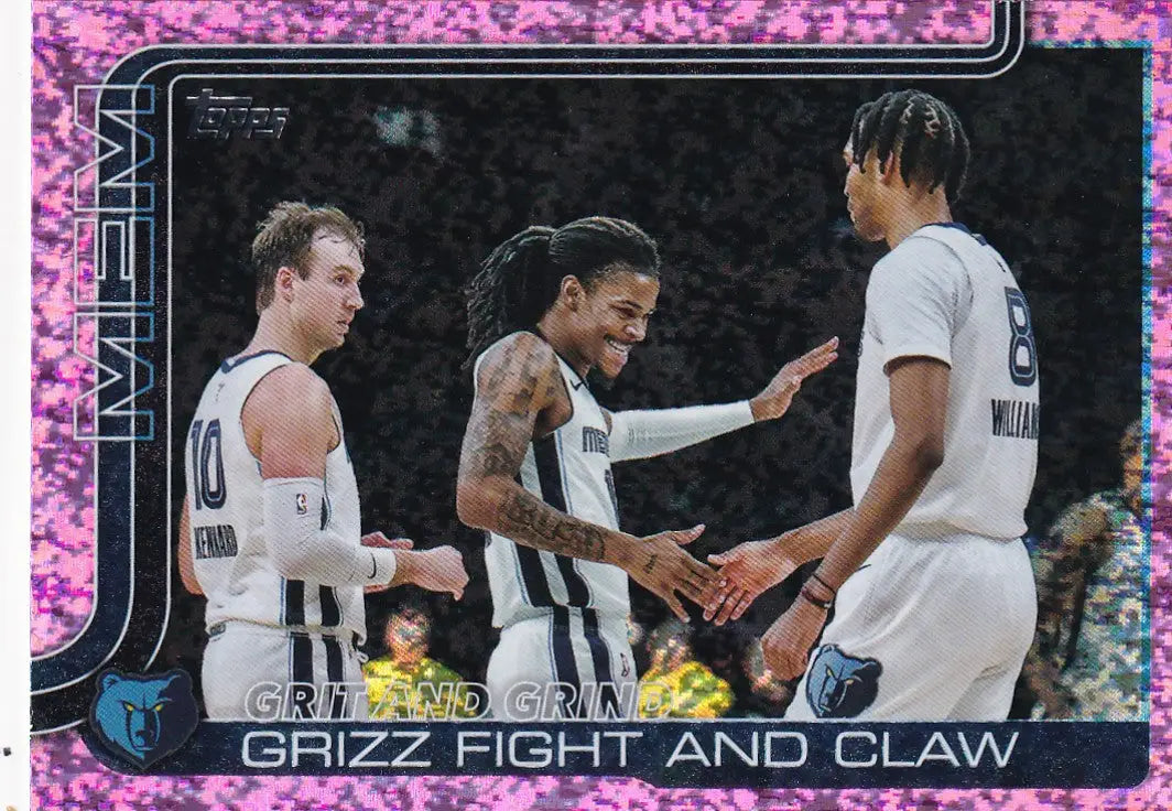 2025 TOPPS #298 GRIZZ FIGHT AND CLAW PINK FOIL- MEMPHIS GRIZZLIES