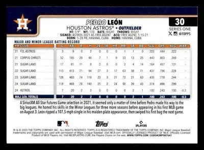 2025 Topps #30 Pedro León - Baseball Card Single