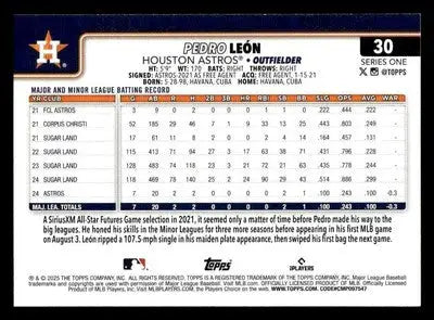 2025 Topps #30 Pedro León - Baseball Card Single