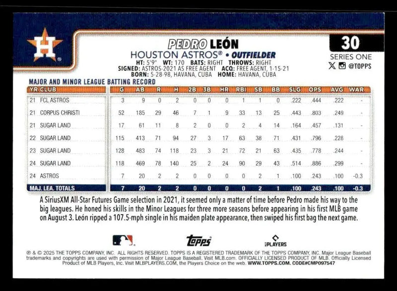 2025 Topps #30 Pedro León