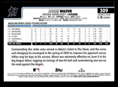 2025 Topps #309 Adam Mazur - Baseball Card Single