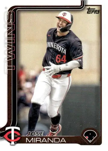 Baseball card featuring Jose Miranda with original gloss from 2025 Topps #310 Twins