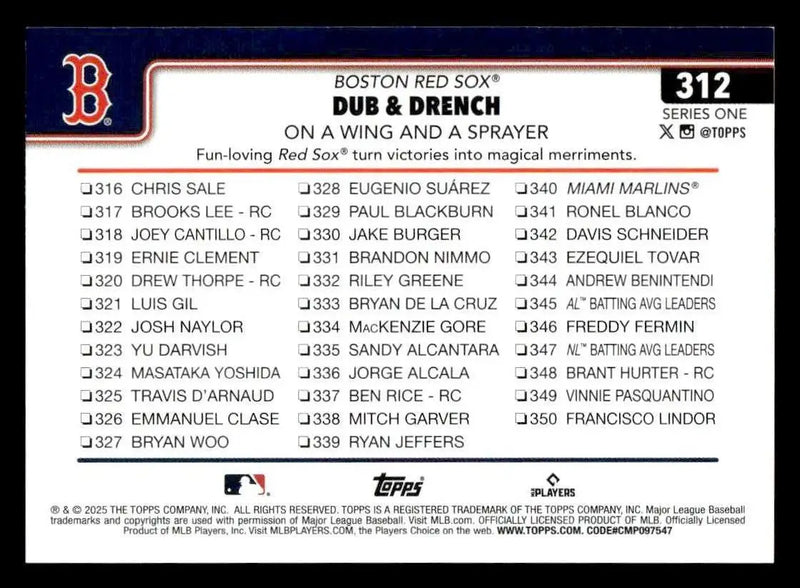 2025 Topps #312 Dub & Drench: On a Wing and a Sprayer - Baseball Card Single