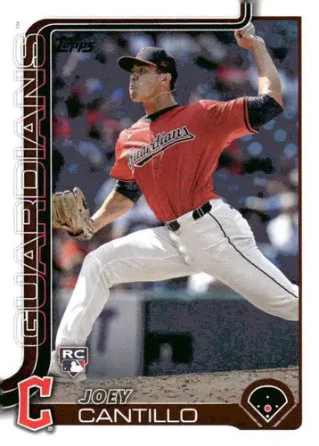 Original gloss baseball card featuring Joey Cantillo rookie Guardians 2025 Topps #318