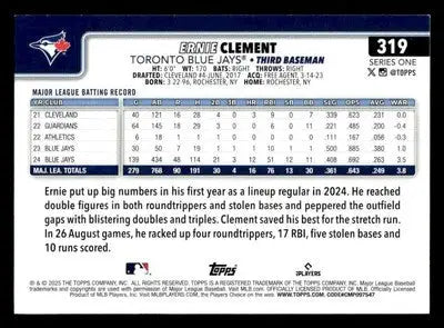 2025 Topps #319 Ernie Clement - Baseball Card Single