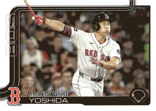 Baseball trading card of Masataka Yoshida Red Sox with original gloss 2025 Topps #324