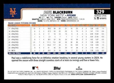 2025 Topps #329 Paul Blackburn - Baseball Card Single