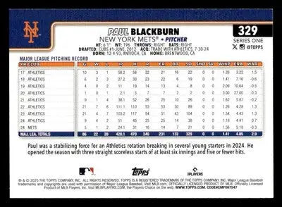 2025 Topps #329 Paul Blackburn - Baseball Card Single