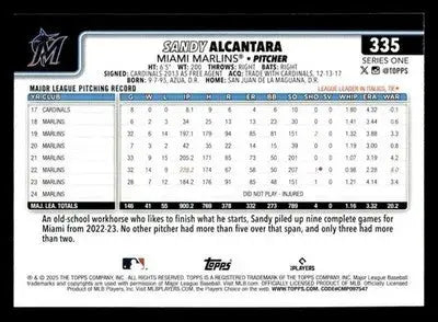 2025 Topps #335 Sandy Alcantara - Baseball Card Single