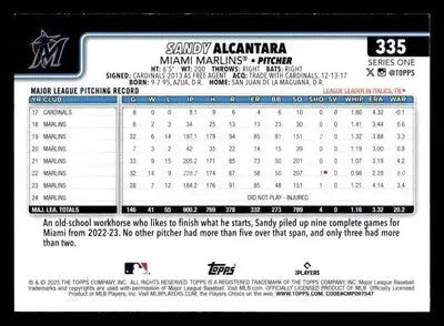 2025 Topps #335 Sandy Alcantara - Baseball Card Single