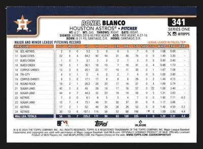 2025 Topps #341 Ronel Blanco Houston Astros - Baseball Card Single