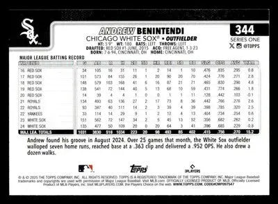 2025 Topps #344 Andrew Benintendi - Baseball Card Single