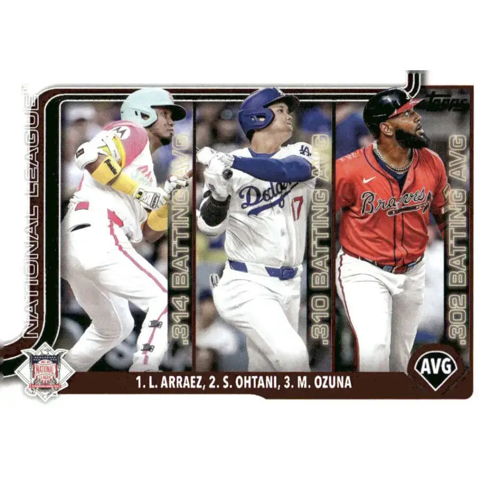 2025 Topps #347 Luis Arraez/Marcell Ozuna/Shohei Ohtani NM-MT Atlanta Braves/Los Angeles Dodgers/San Diego Padres