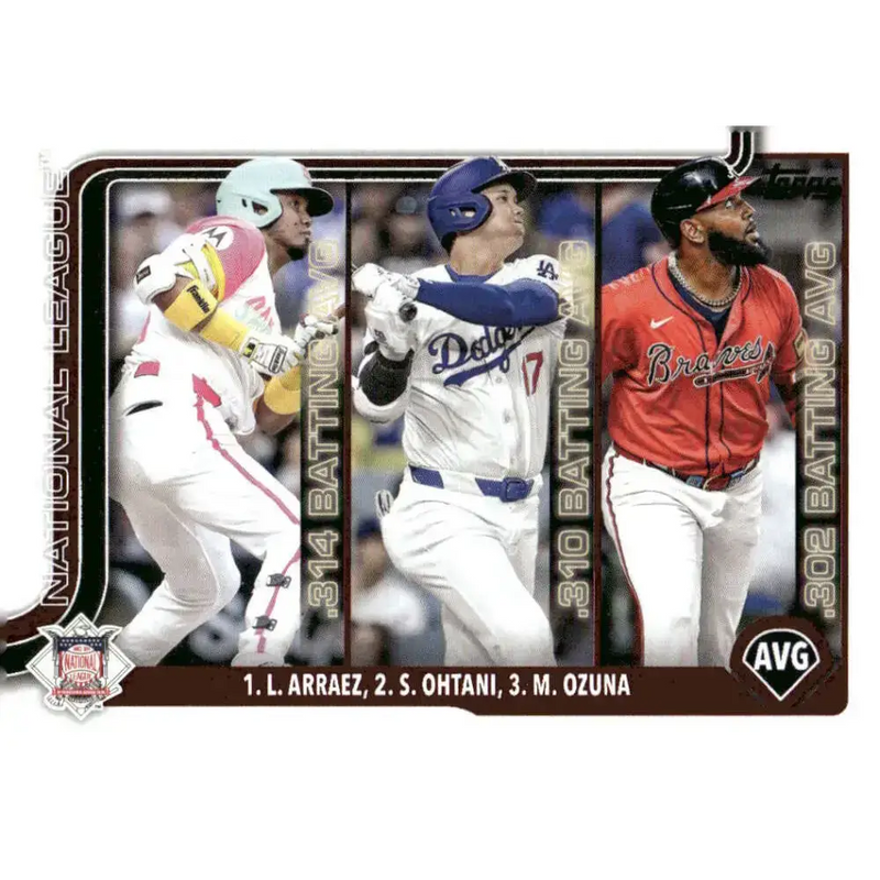 2025 Topps #347 Luis Arraez/Marcell Ozuna/Shohei Ohtani NM-MT Atlanta Braves/Los Angeles Dodgers/San Diego Padres
