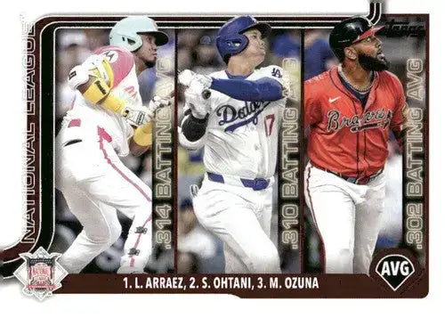 2025 Topps #347 Luis Arraez/Marcell Ozuna/Shohei Ohtani NM-MT - Baseball Card Single