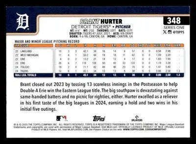 2025 Topps #348 Brant Hurter - Baseball Card Single