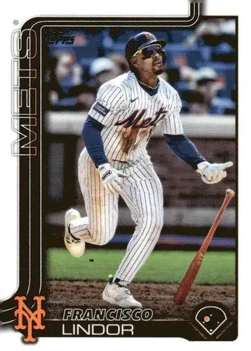 Baseball trading card of Francisco Lindor in Mets uniform with original gloss, NM-MT