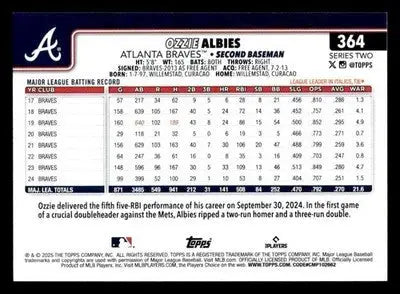 2025 Topps #364 Ozzie Albies - Baseball Card Single