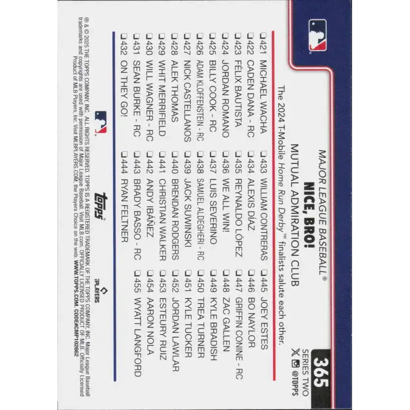 2025 Topps #365 Bobby Witt Jr. NM-MT Major League Baseball Baseball Card