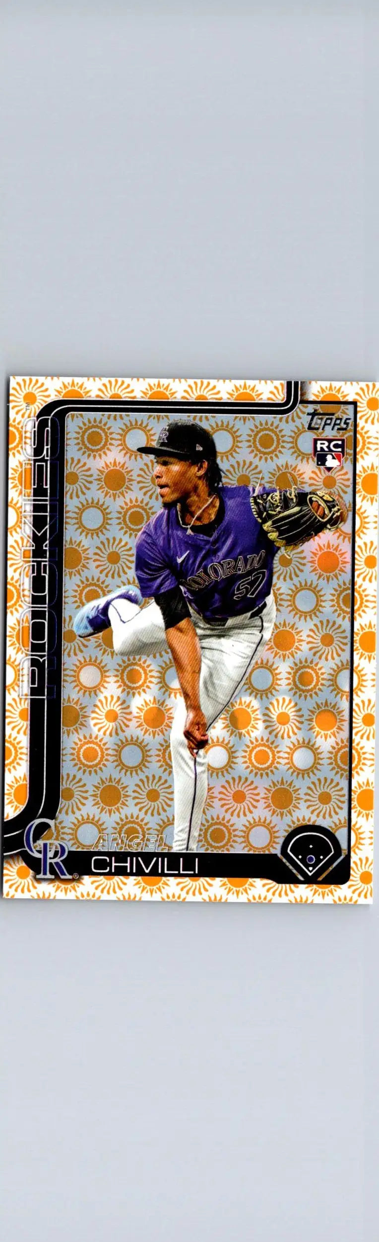 Baseball card of Angel Chivilli from 2025 Topps Chivilli Holiday series