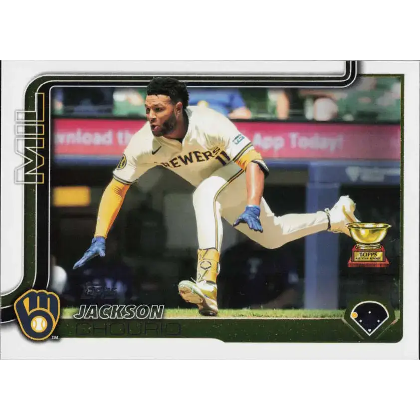2025 Topps #376 Jackson Chourio NM-MT Milwaukee Brewers Baseball Card - Baseball Card Single