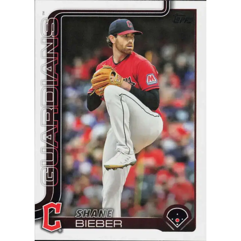 2025 Topps #379 Shane Bieber NM-MT Cleveland Guardians Baseball Card - Baseball Card Single