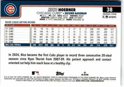 2025 Topps #38 Nico Hoerner - Baseball Card Single