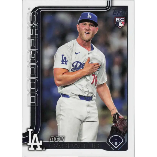 2025 Topps #384 Ben Casparius NM-MT RC Rookie Los Angeles Dodgers Baseball Card - Baseball Card Single