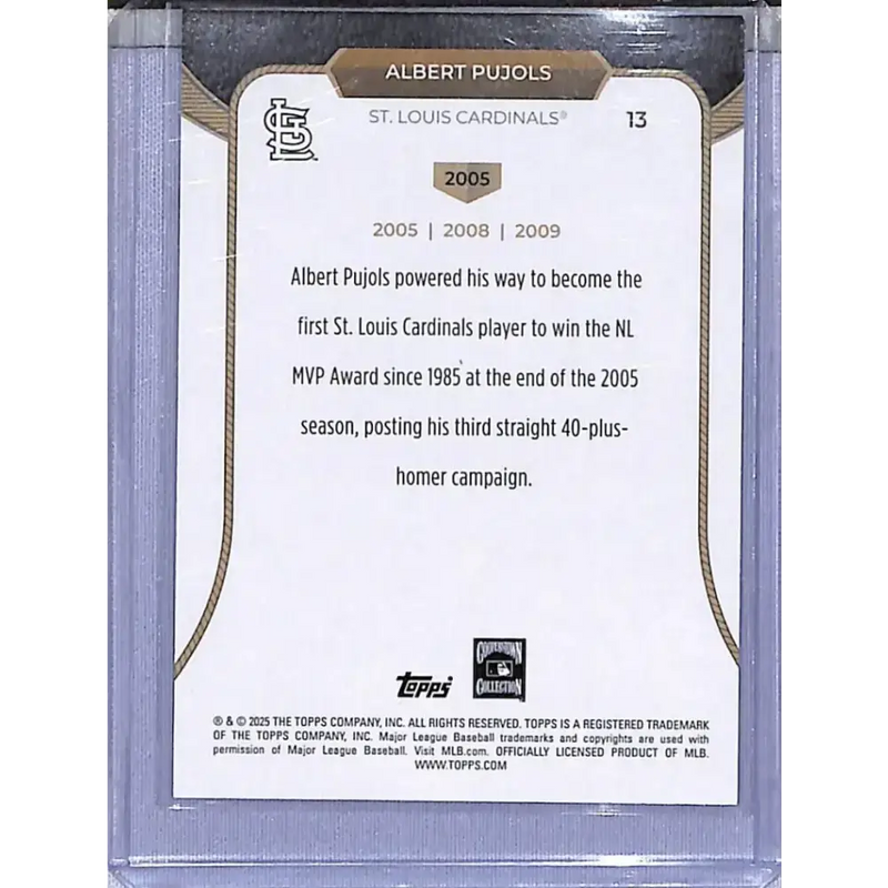 2025 Topps 3XMVP #13 Albert Pujols 2005 NM-MT St. Louis Cardinals - Baseball Card Single