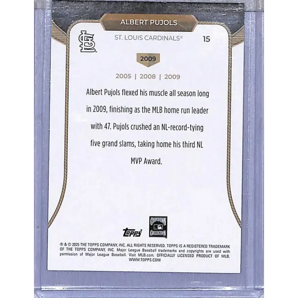 2025 Topps 3XMVP #15 Albert Pujols 2009 NM-MT St. Louis Cardinals - Baseball Card Single