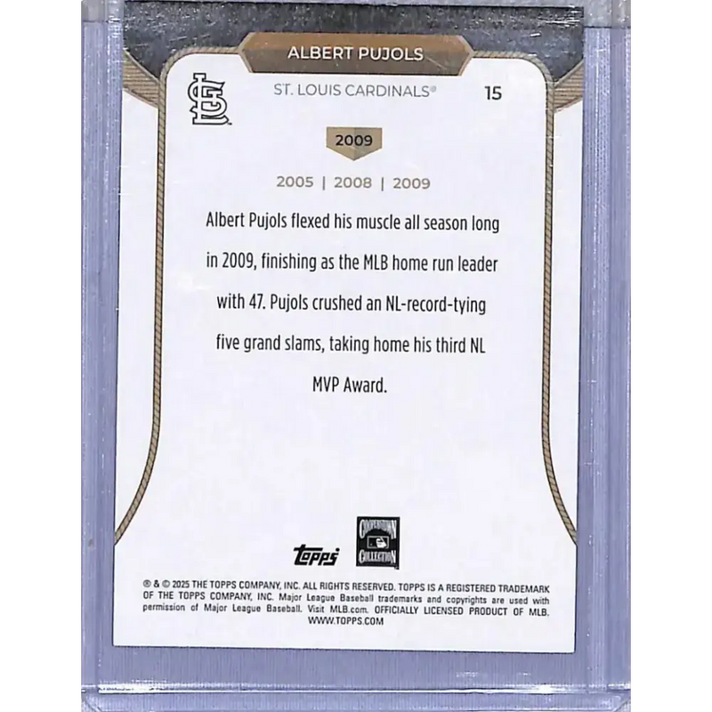 2025 Topps 3XMVP #15 Albert Pujols 2009 NM-MT St. Louis Cardinals - Baseball Card Single